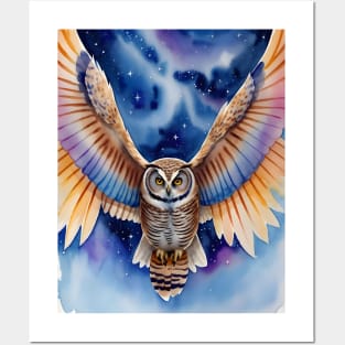 Watercolour Owl Art Posters and Art